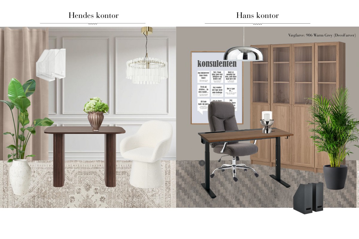 Hjemmekontor - Hans & Hendes - Før
